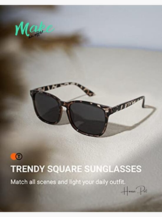 Classic Square Polarized Sunglasses UV Protection Lightweight main image 3